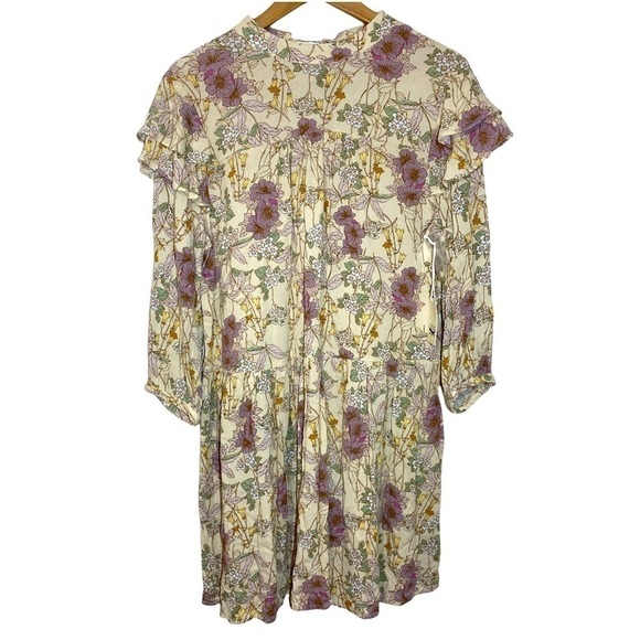 ✅ a.n.a Cottagecore Floral Fall Dress Tiered with Ruffles Sz Small - Picture 2 of 10